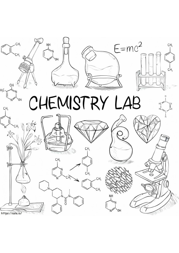 Chemie Lab Wetenschap kleurplaat