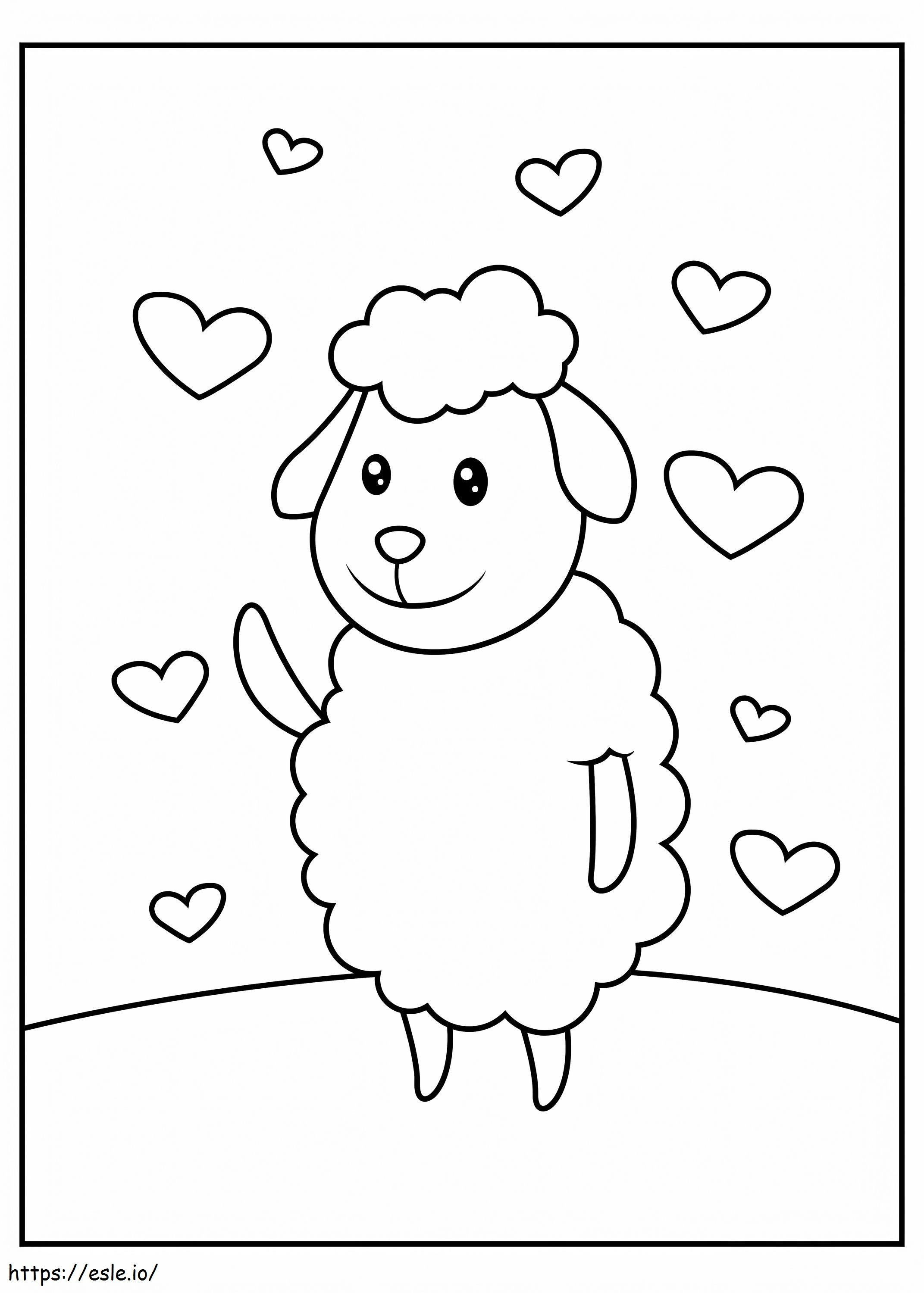 ovelha em pé para colorir