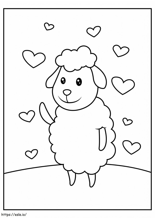 ovelha em pé para colorir