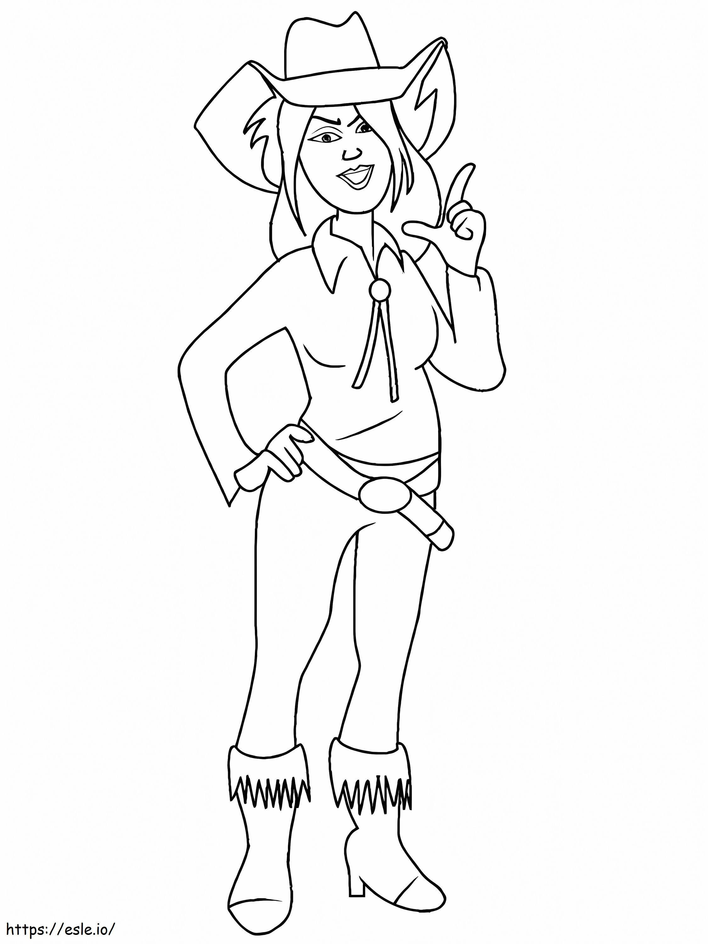 Free Printable Cowgirl coloring page
