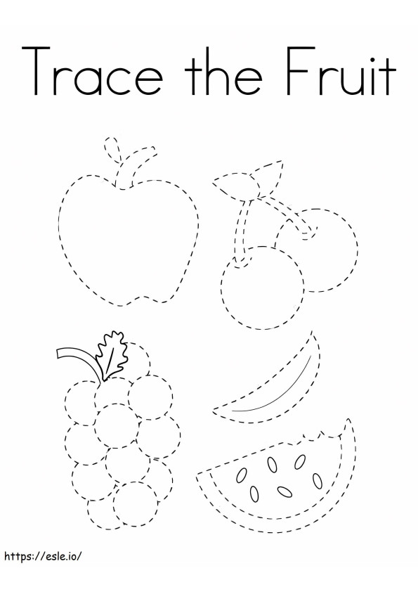 Fruits Tracing coloring page
