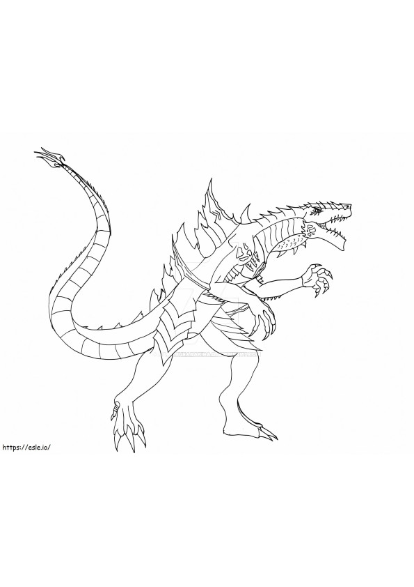 Skinny Godzilla coloring page