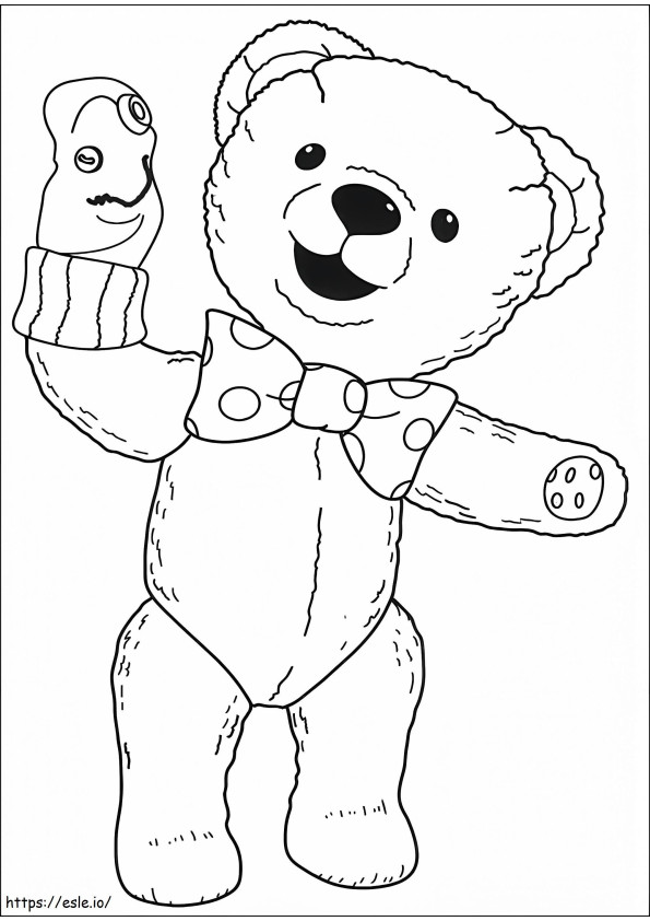 Coloriage  Teddy s'amusant A4 à imprimer dessin