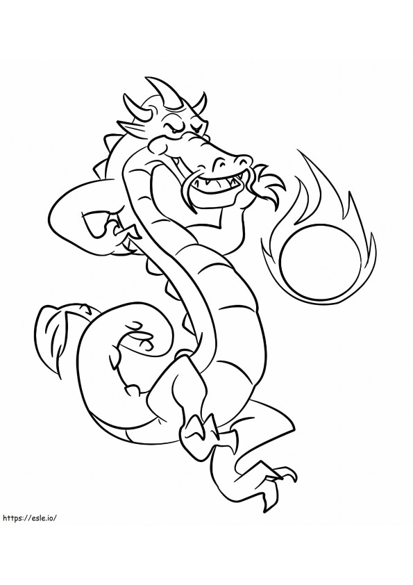 Powerful Chinese Dragon coloring page