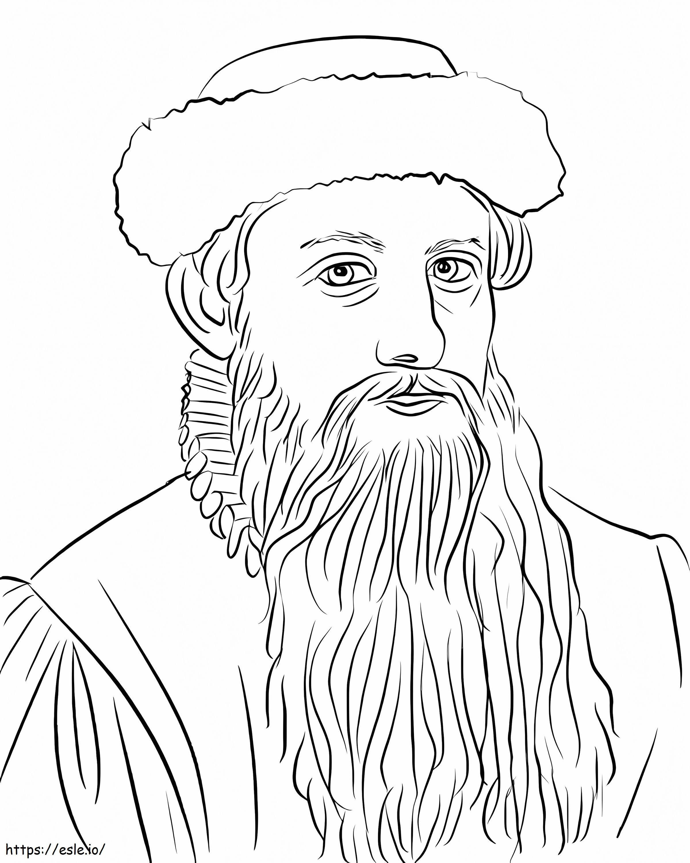 Official Johannes Gutenberg coloring page