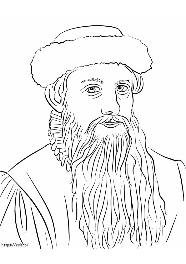 Official Johannes Gutenberg coloring page