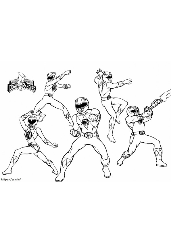 Lequipe Des Power Rangers coloring page