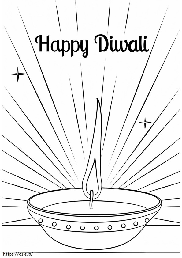 Diwali Diya coloring page