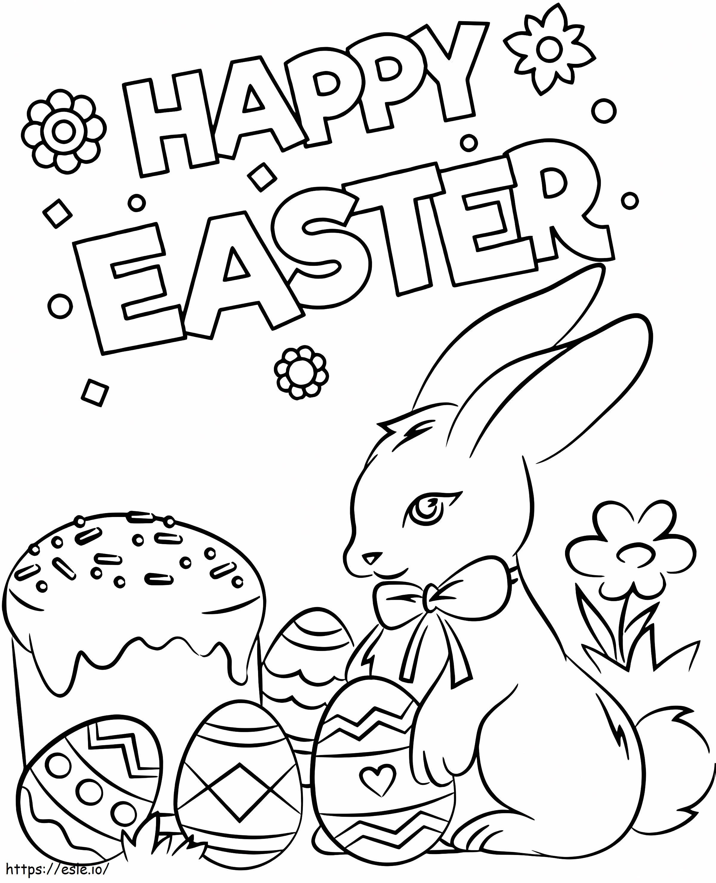 Lovely Happy Easter Card coloring page