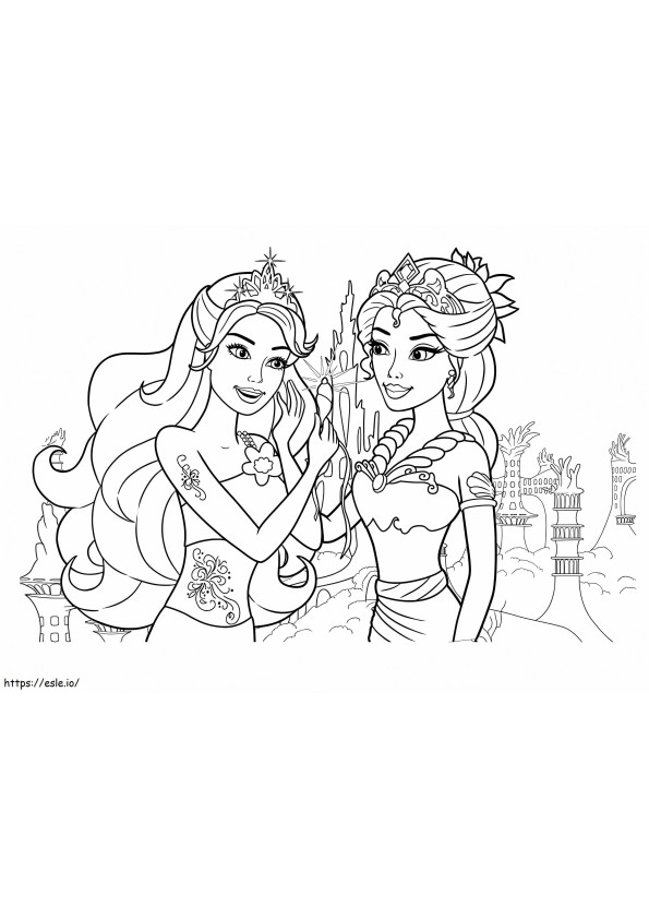 Barbie Mermaid With A Friend coloring page