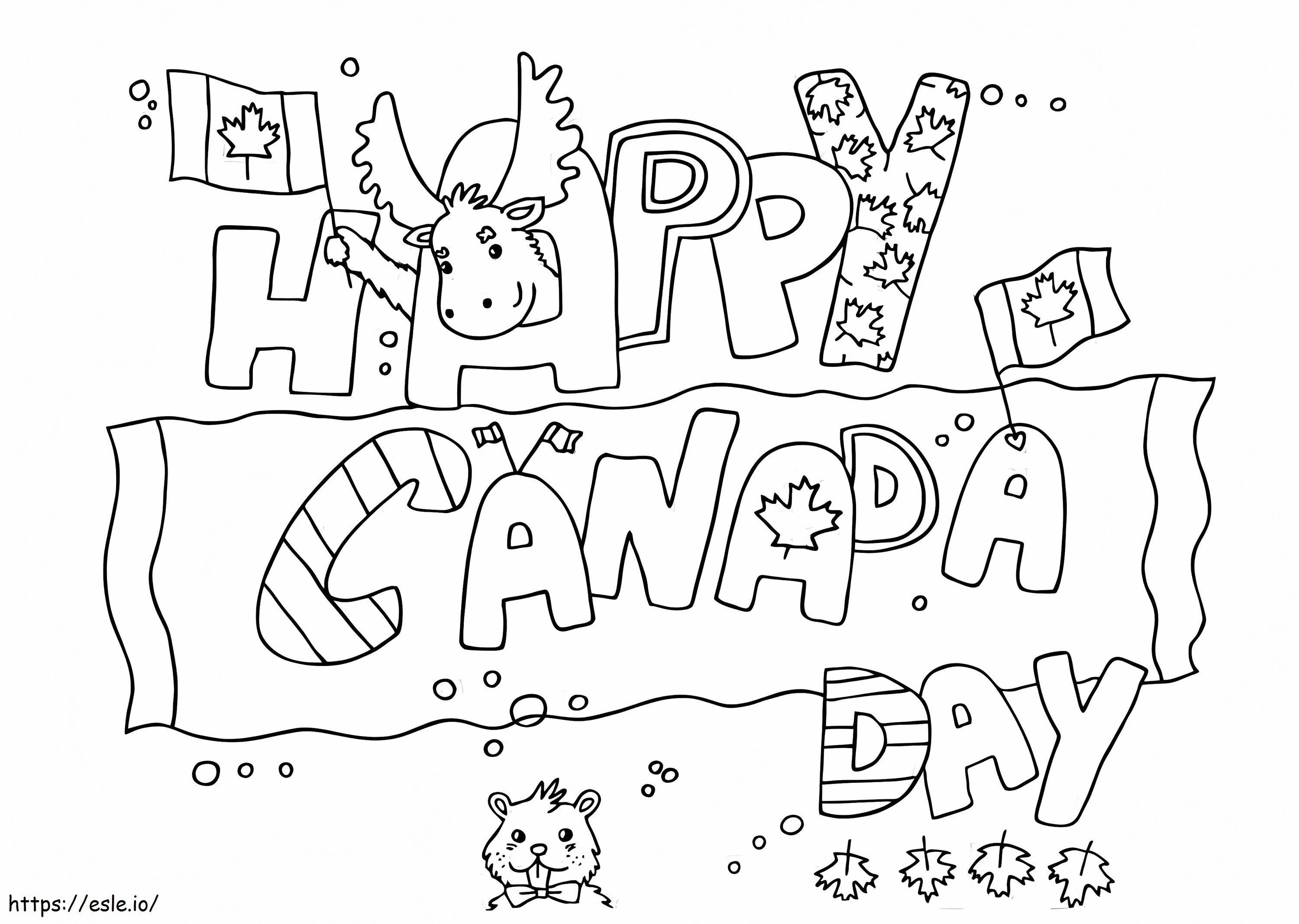 Happy Canada Day 5 coloring page