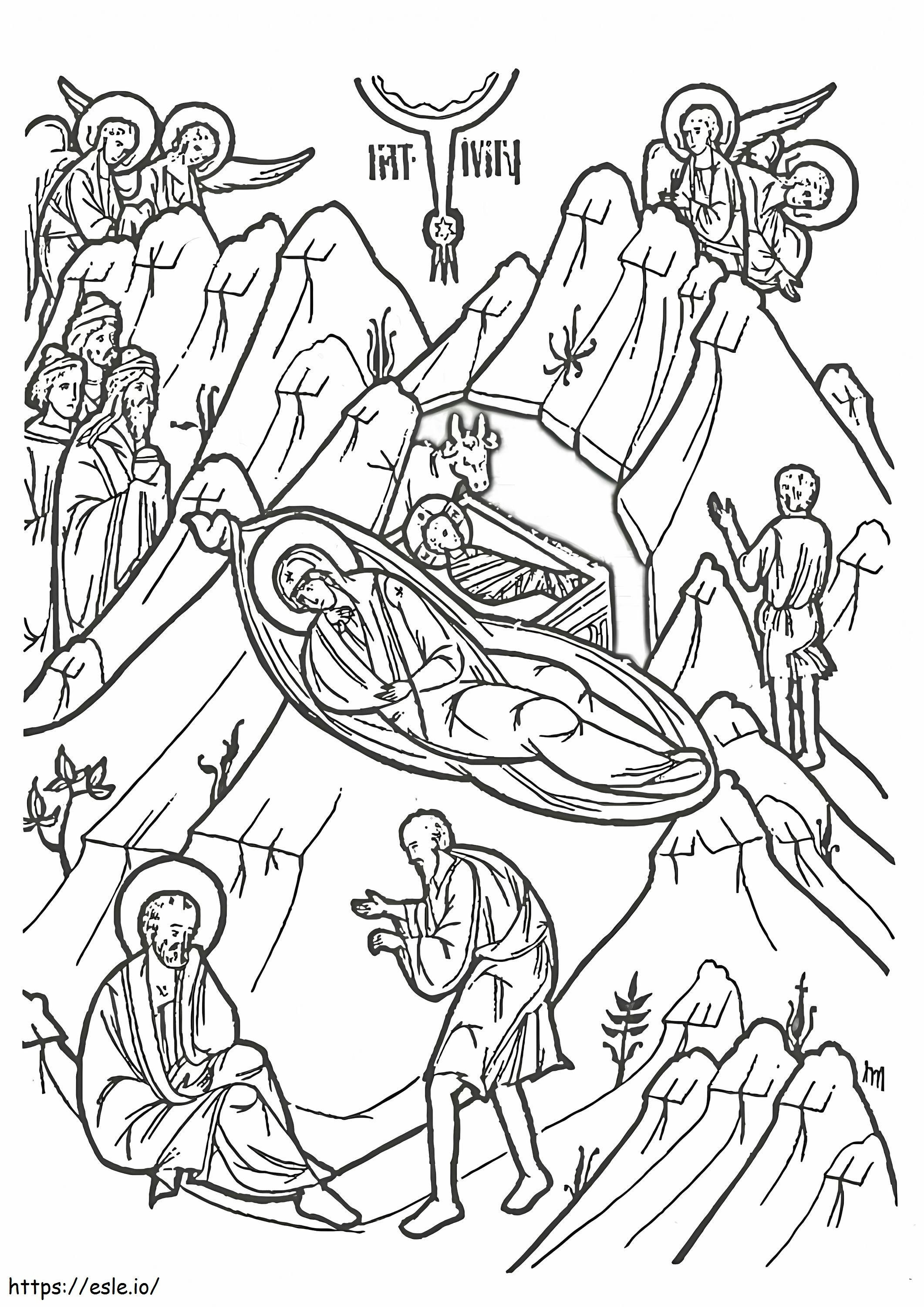 Orthodox Christmas 2 coloring page