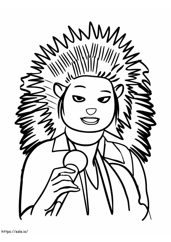 Adult Ash From Sing coloring page