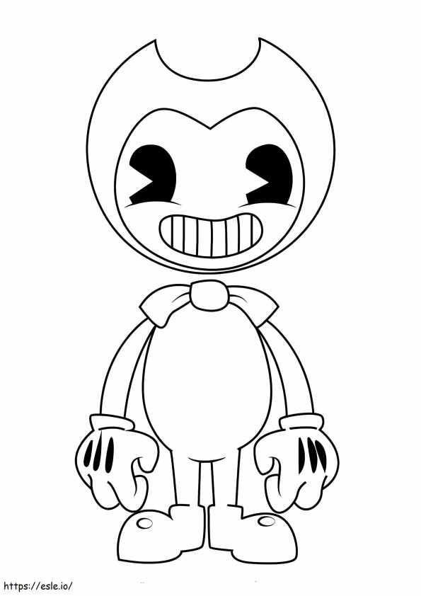 Bendy Smiling A4 coloring page