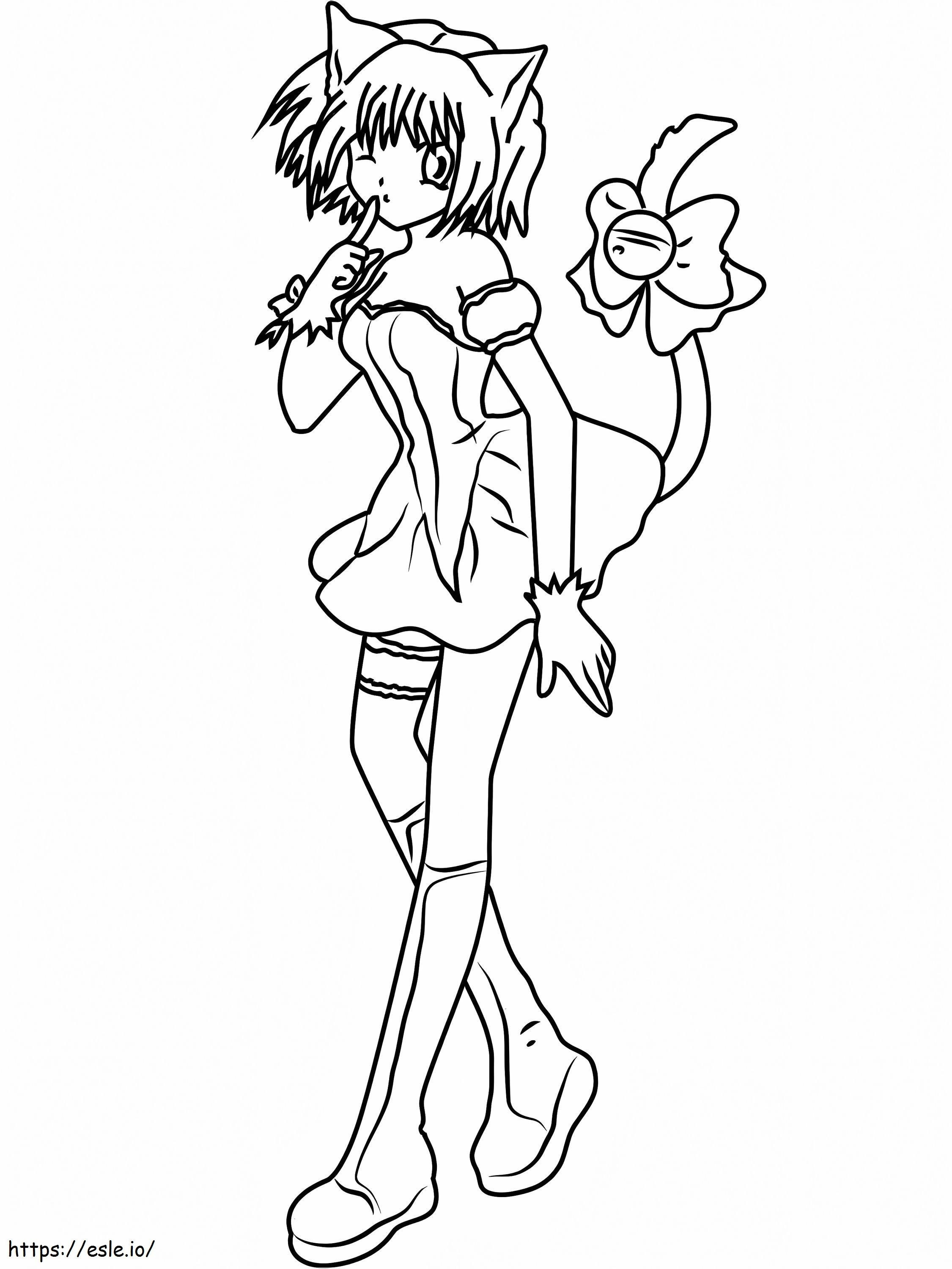 Girl Cute From Tokyo Mew Mew coloring page