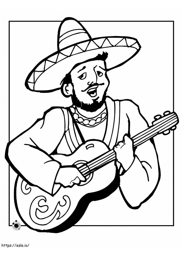Meksika Charro Günü boyama
