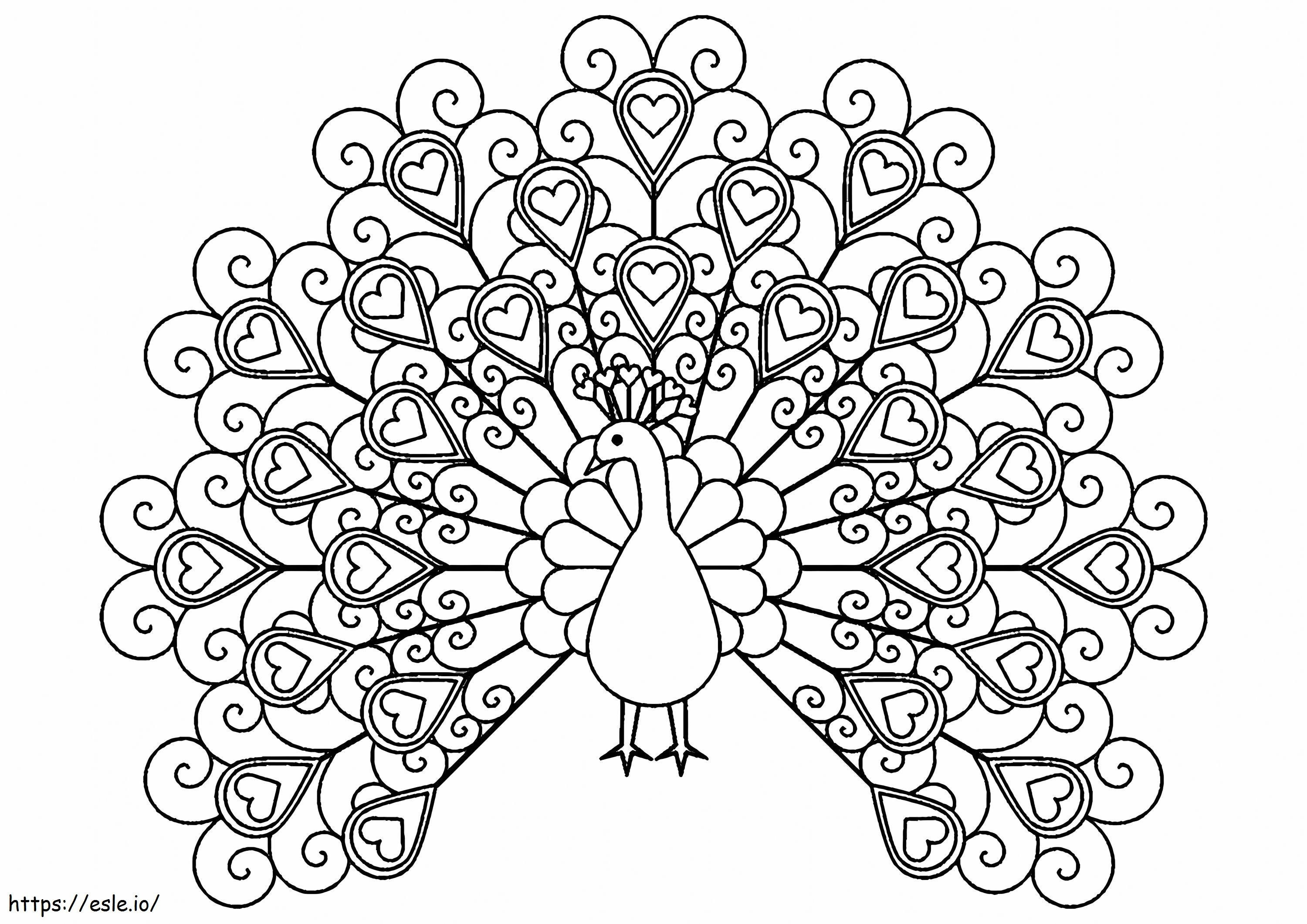 Peacock Hearts Scaled värityskuva