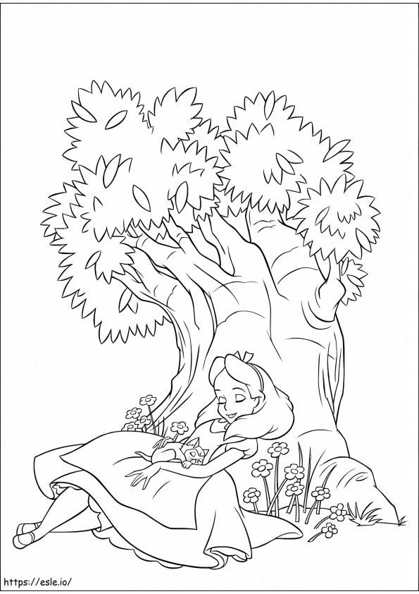 Alice Sleeping A4 coloring page