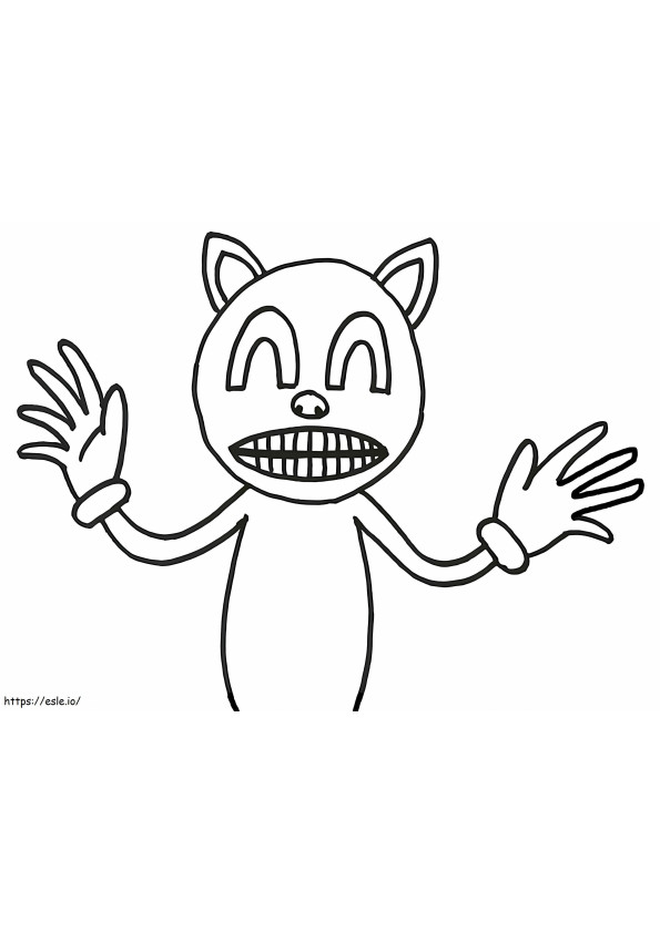 簡単な漫画の猫 ぬりえ - 塗り絵
