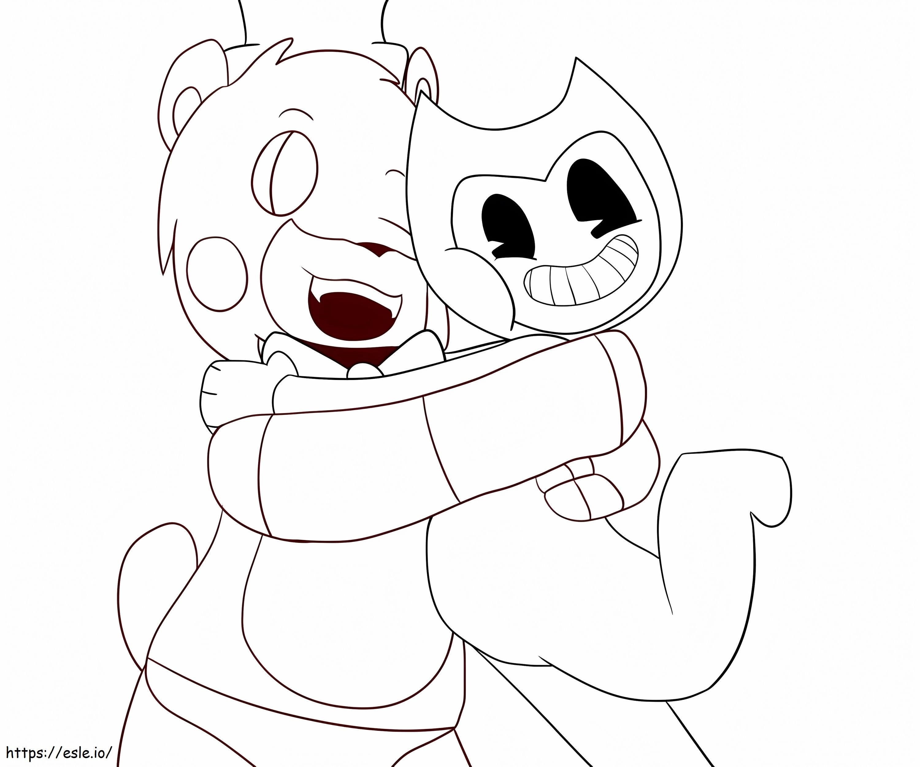 Freddy And Bendy A4 coloring page
