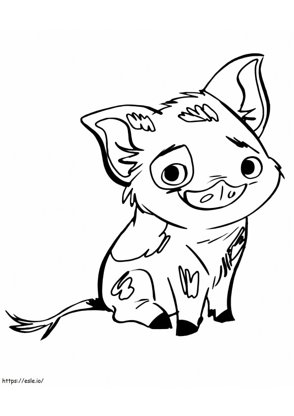Cute Pua Pig coloring page