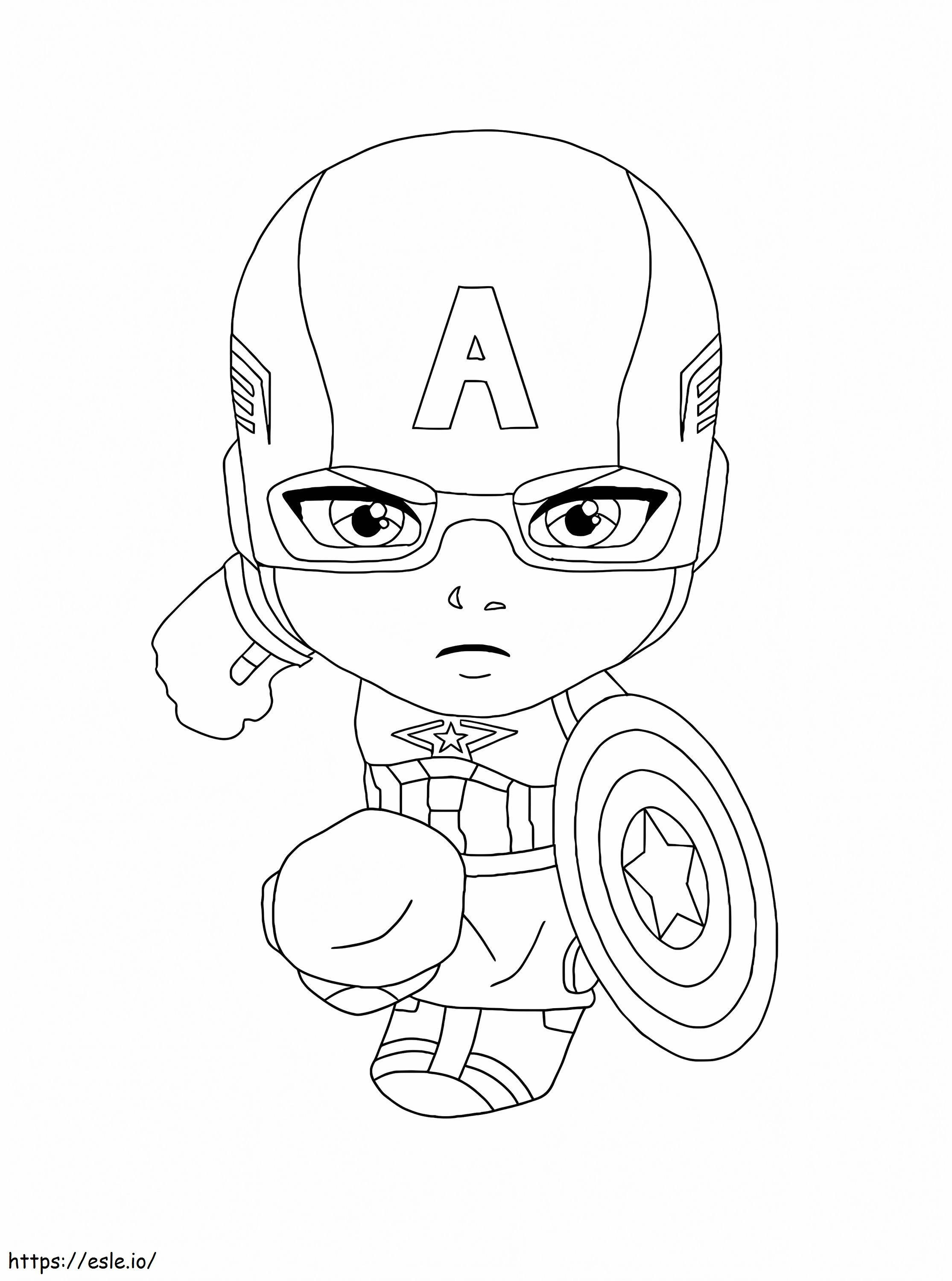 Chibi Capitán América para colorear