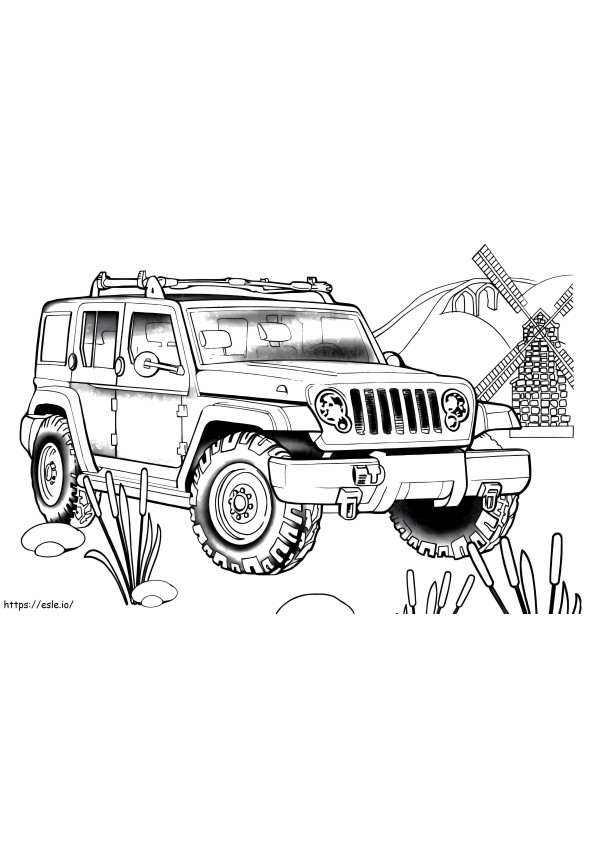 Coloriage Sauvetage en jeep à imprimer dessin