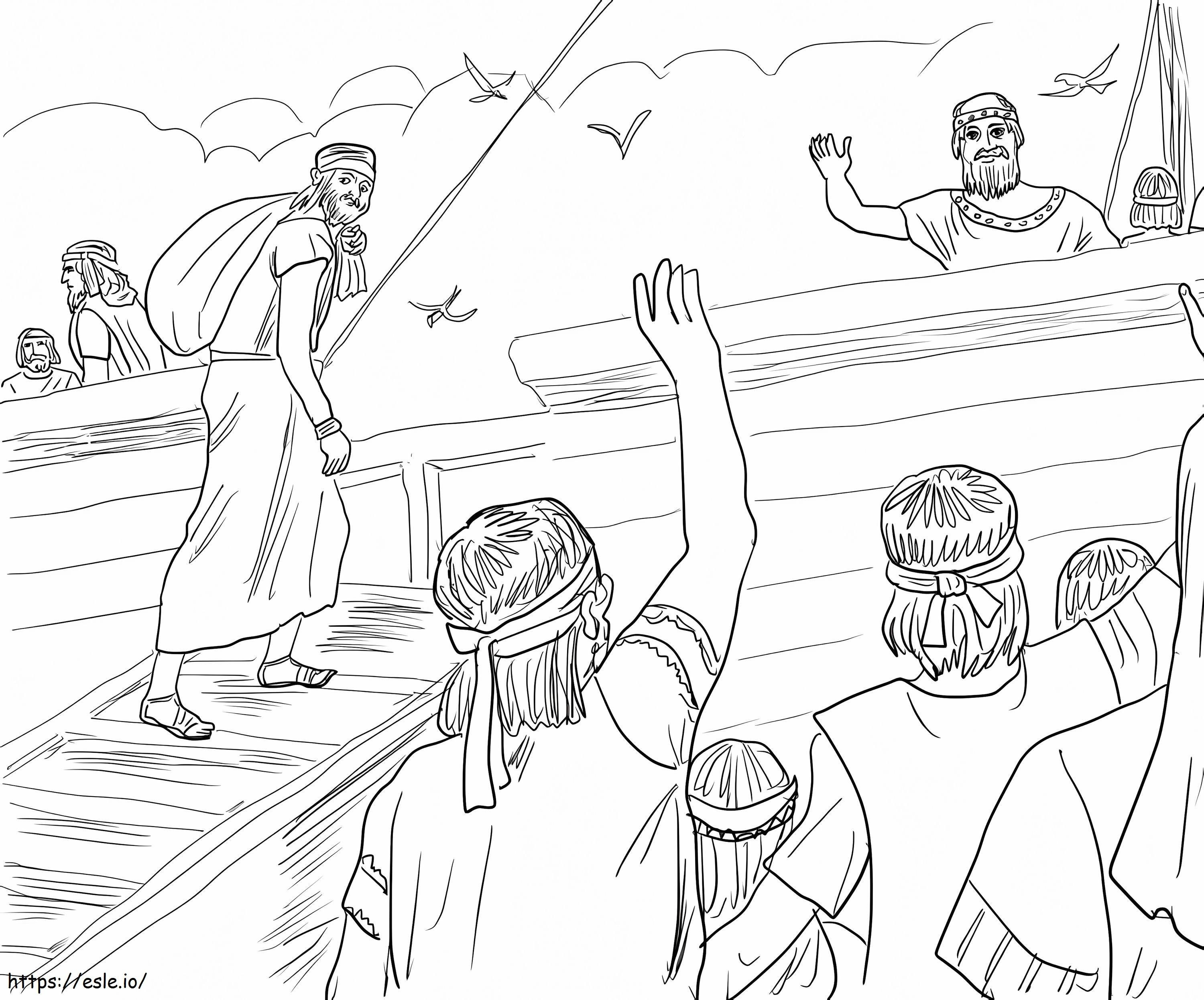 Jonah Runaway From God coloring page