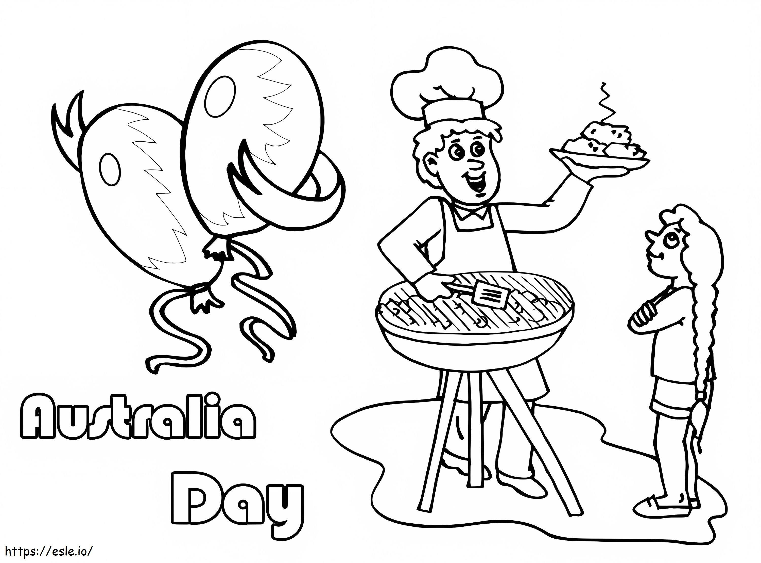 Happy Australia Day coloring page