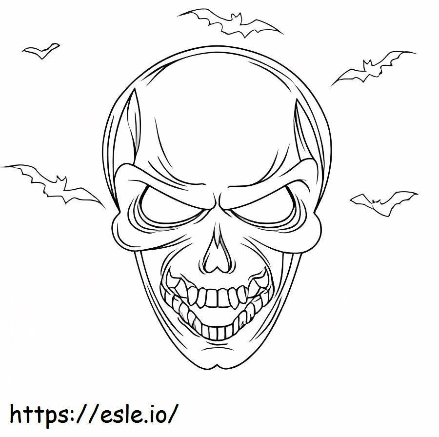 Evil Skulls And Bats coloring page