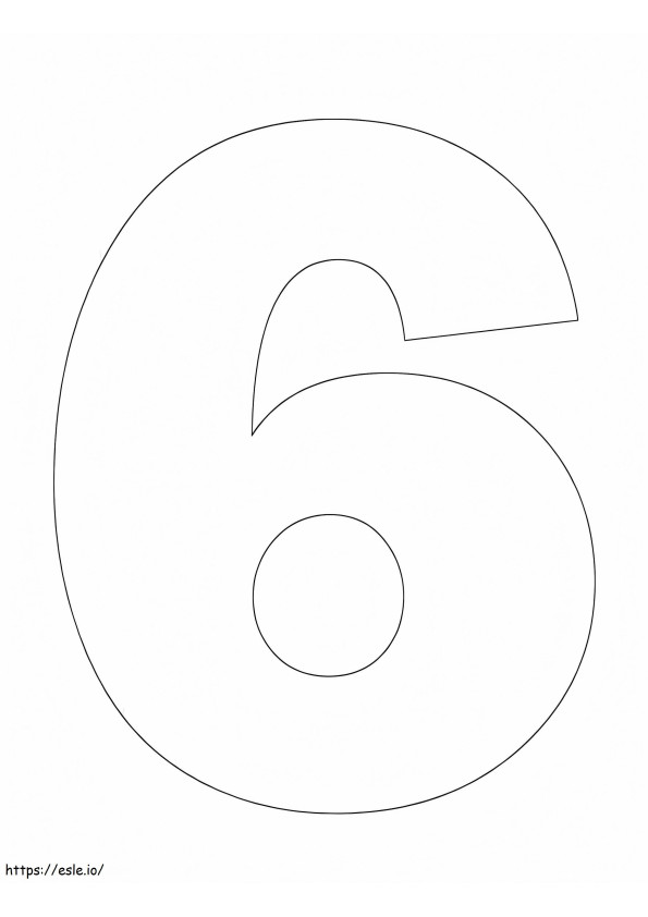 Einfache Nummer Sechs ausmalbilder