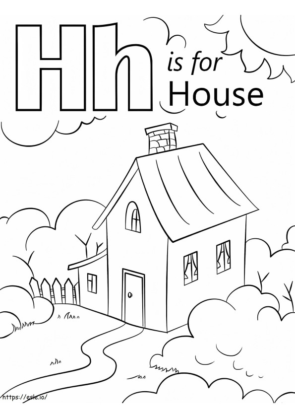 Scrisoarea casei H de colorat