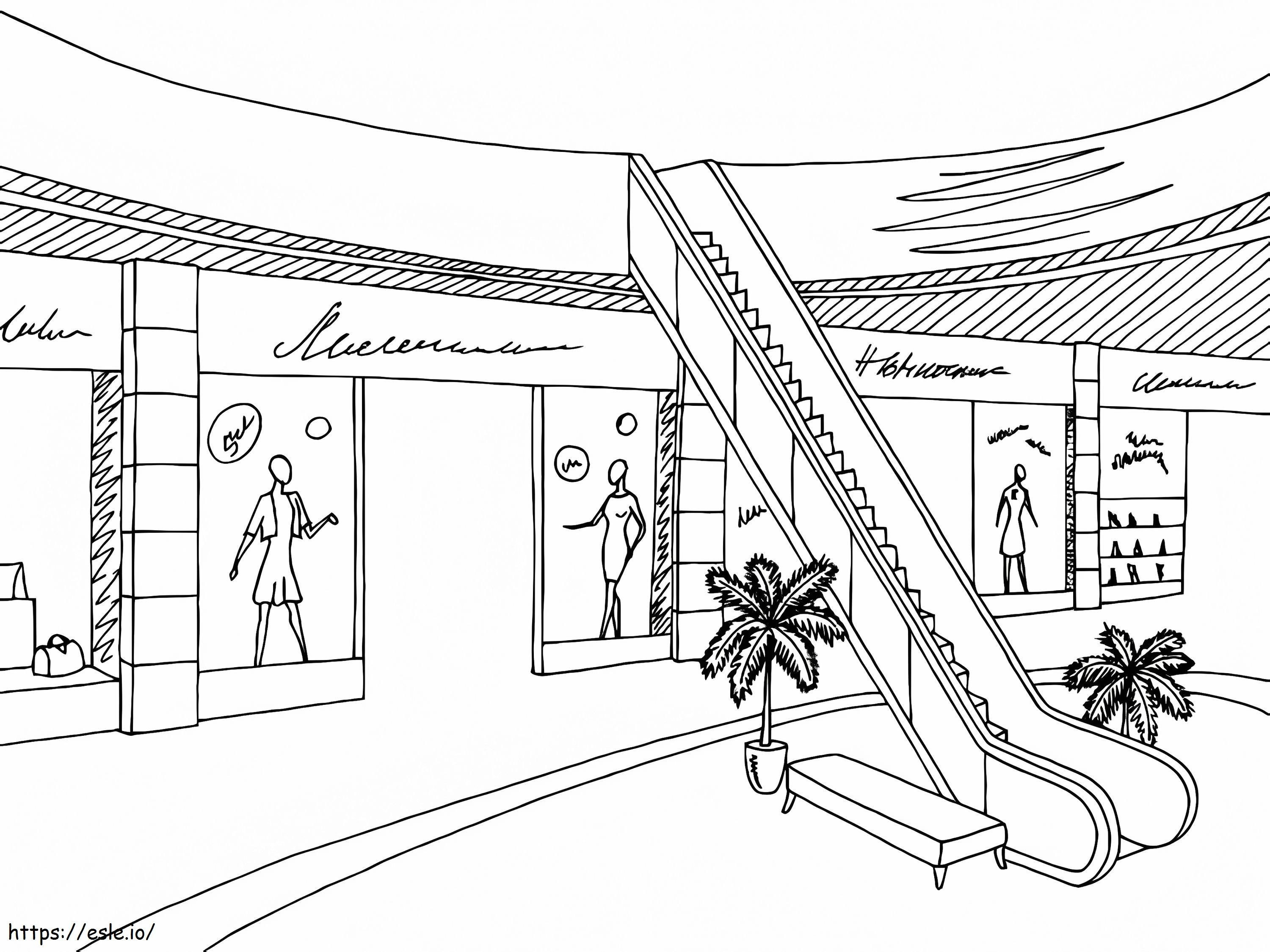 Shopping Mall Free Printable coloring page
