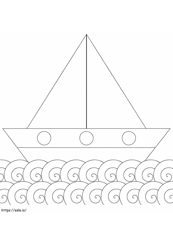 Printable Easy Boat coloring page
