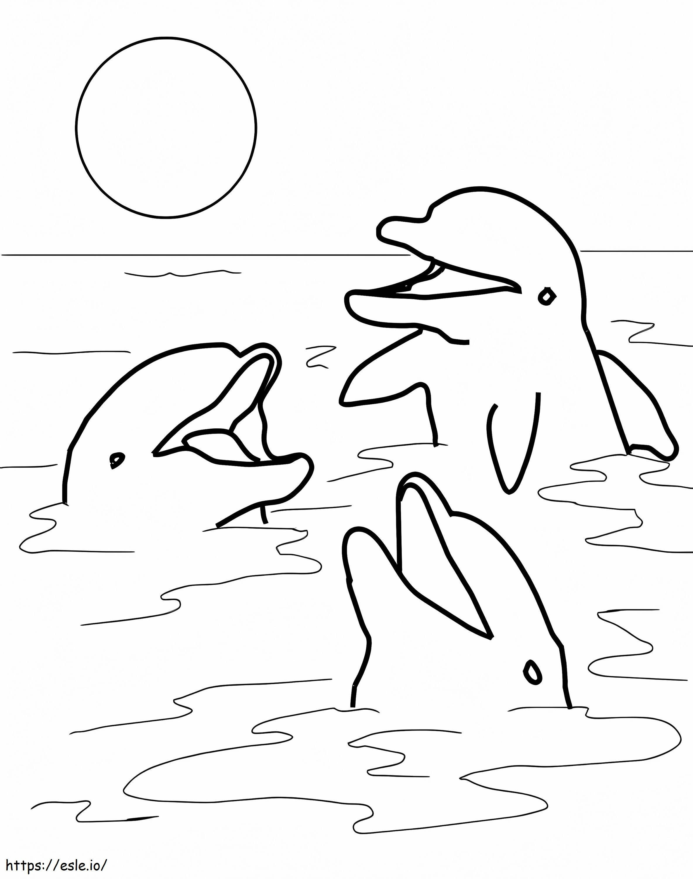 Cute Dolphins coloring page
