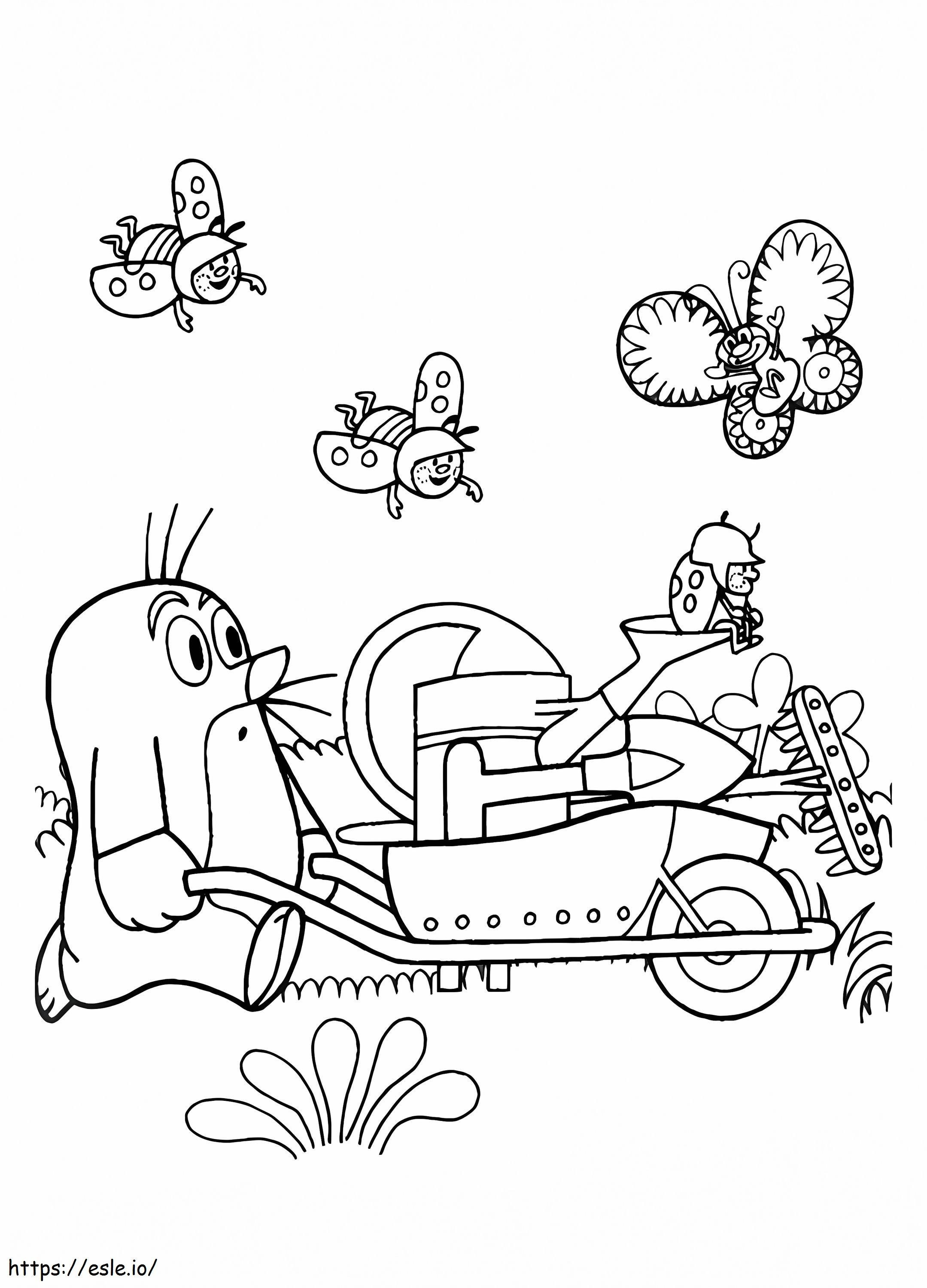 Krtek And Bugs coloring page