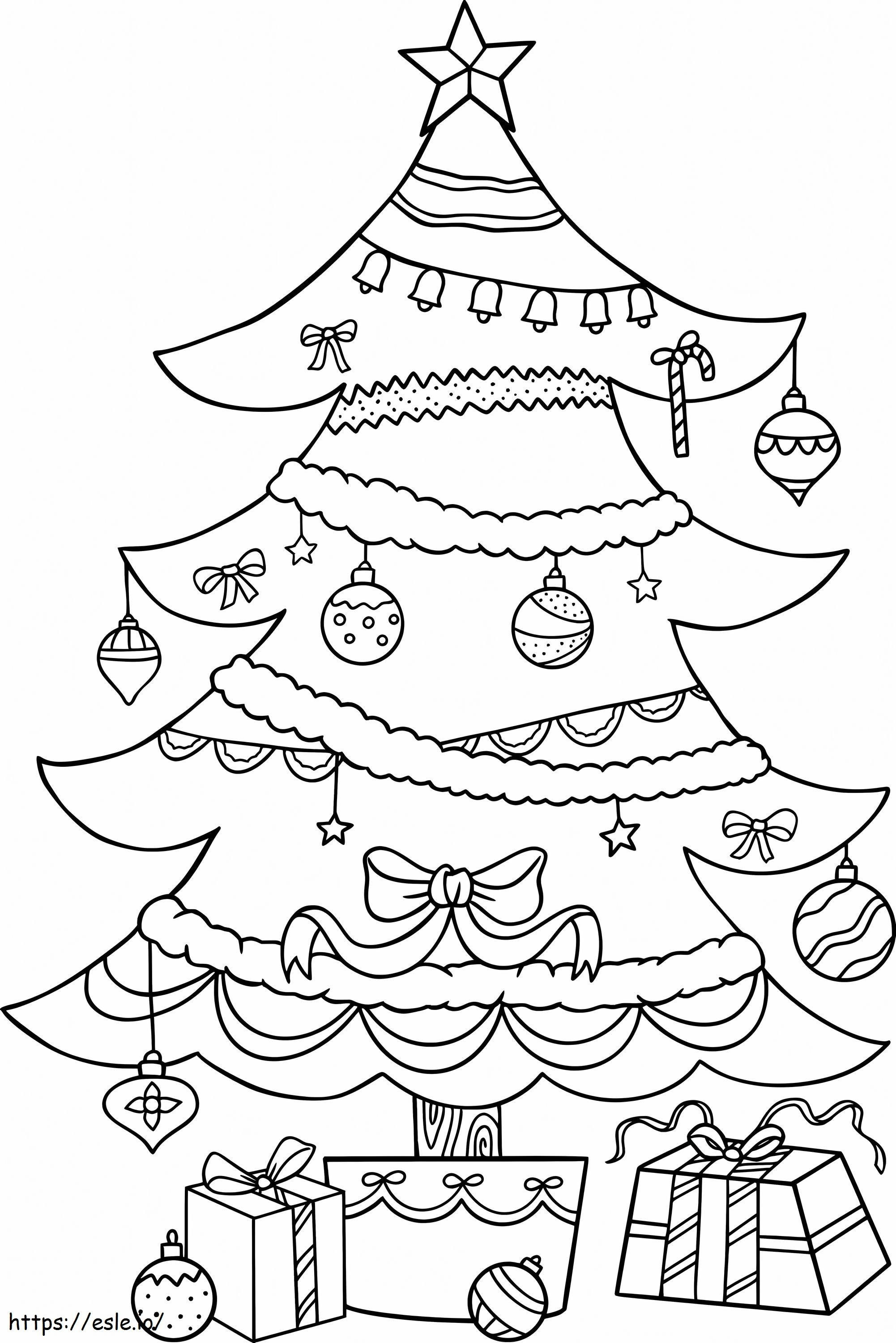 Coloriage Incroyable arbre de Noël à imprimer dessin