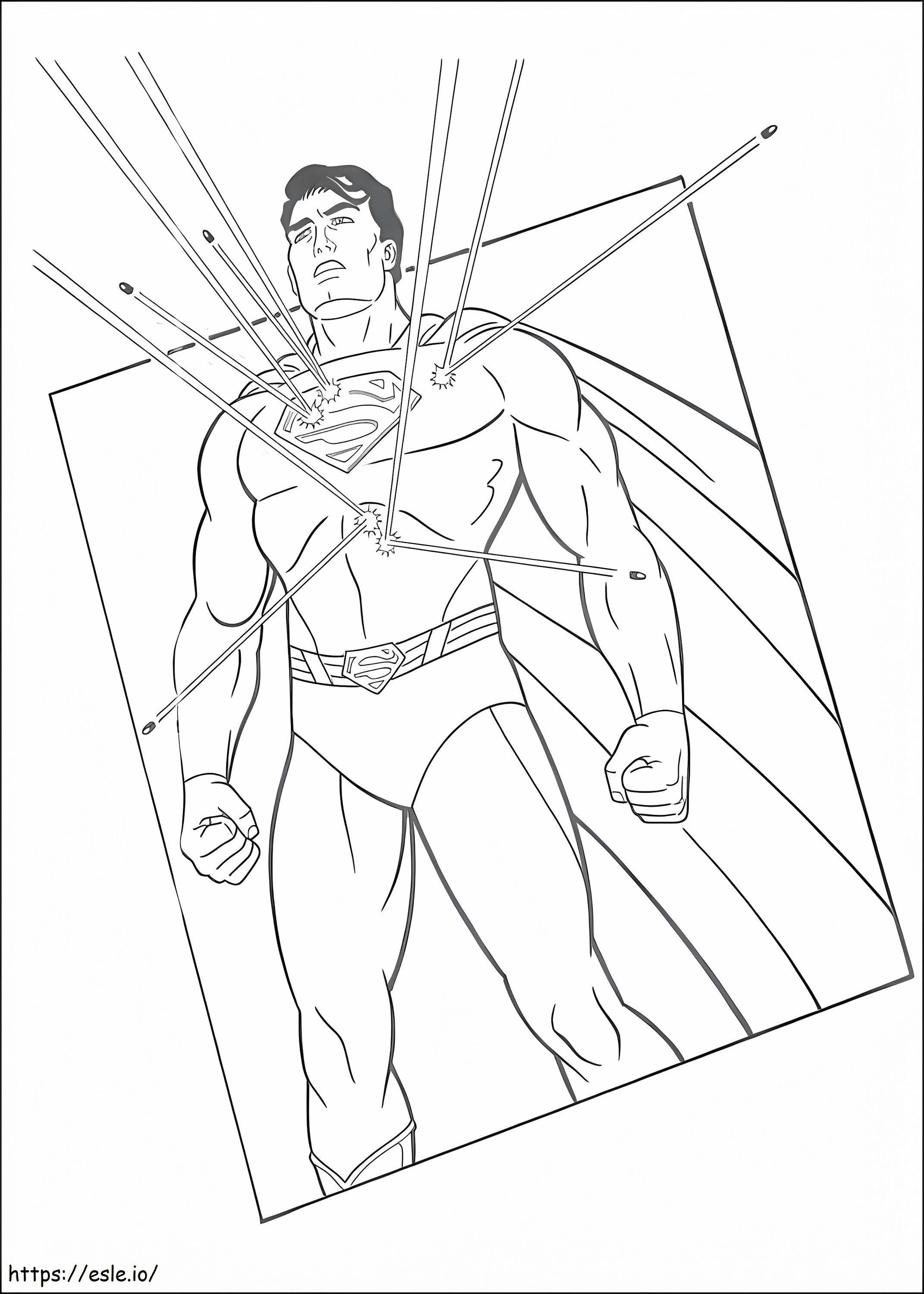 Coloriage Superman résistant aux balles à imprimer dessin