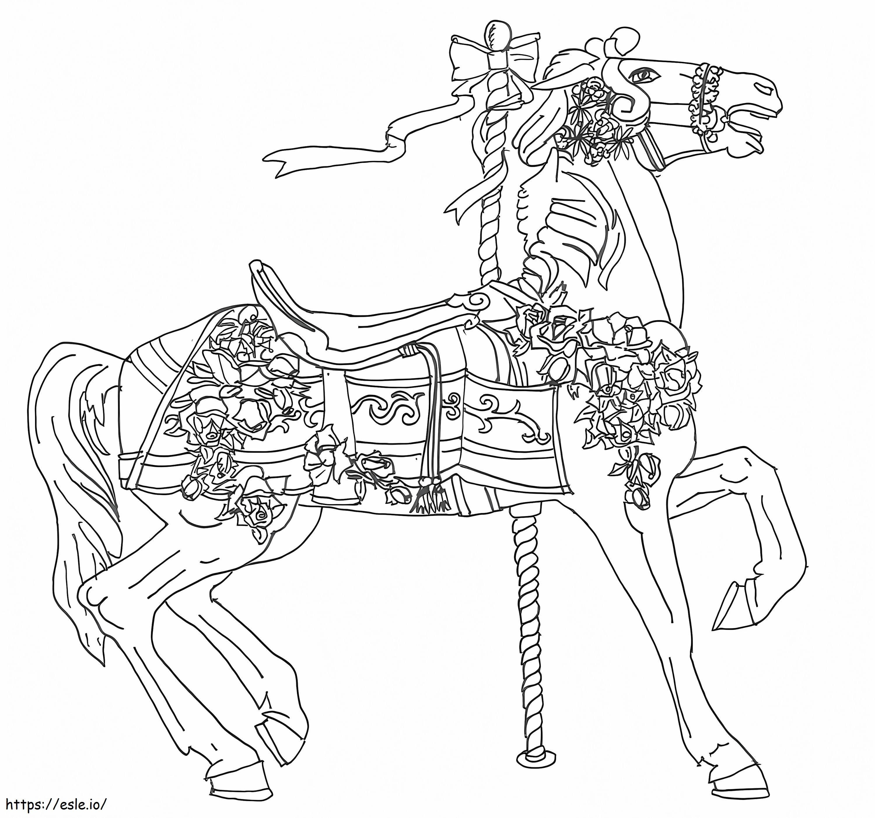 Coloriage Joli cheval de carrousel à imprimer dessin