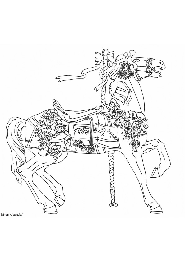 Coloriage Joli cheval de carrousel à imprimer dessin