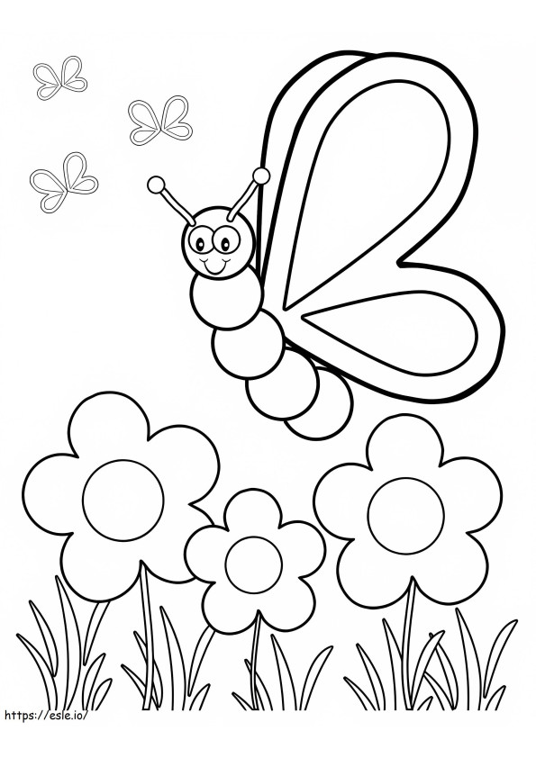Spring Butterfly coloring page