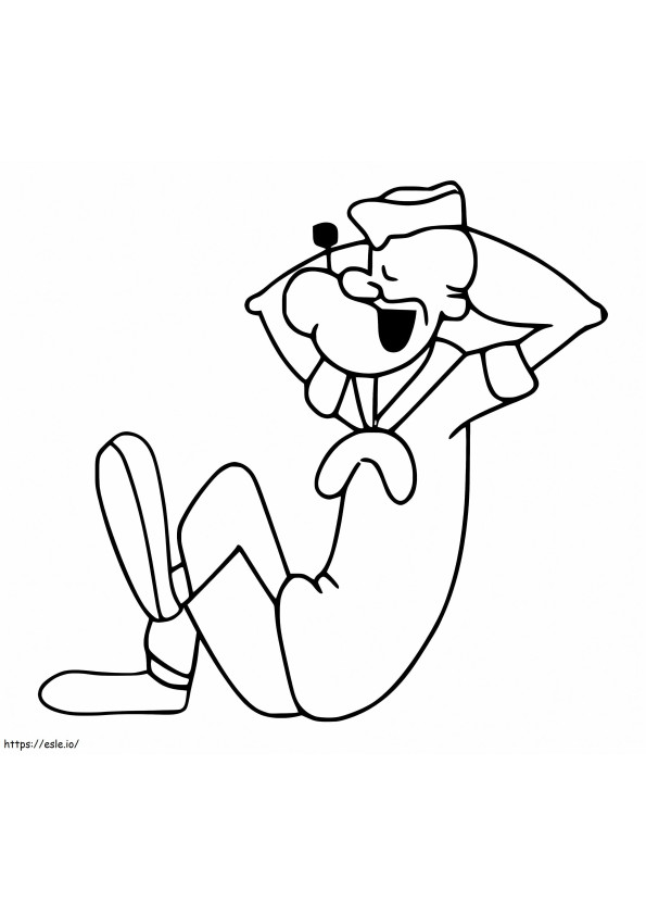 Coloriage Popeye endormi à imprimer dessin