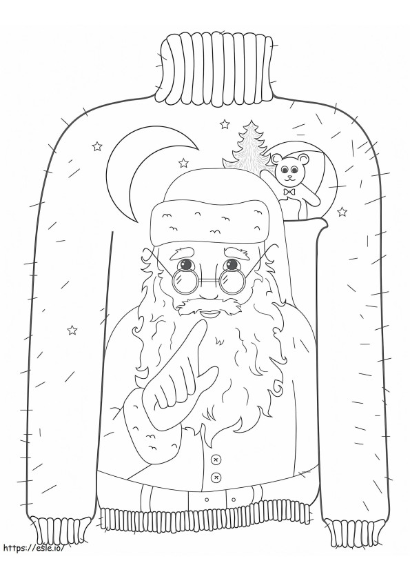 Free Christmas Sweater coloring page