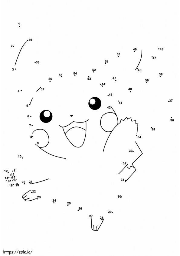 Pikachu Pokemon Dot To Dot coloring page