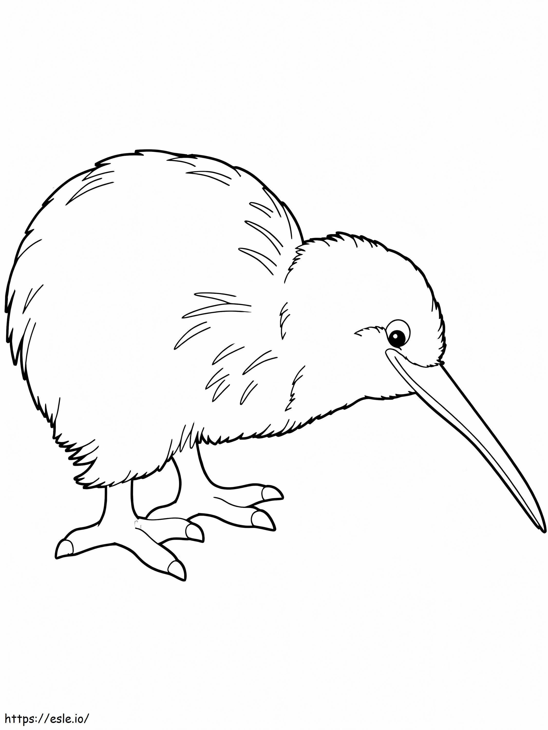 Coloriage Oiseau kiwi simple à imprimer dessin