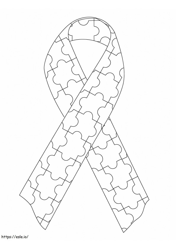 Printable Autism Awareness Ribbon coloring page