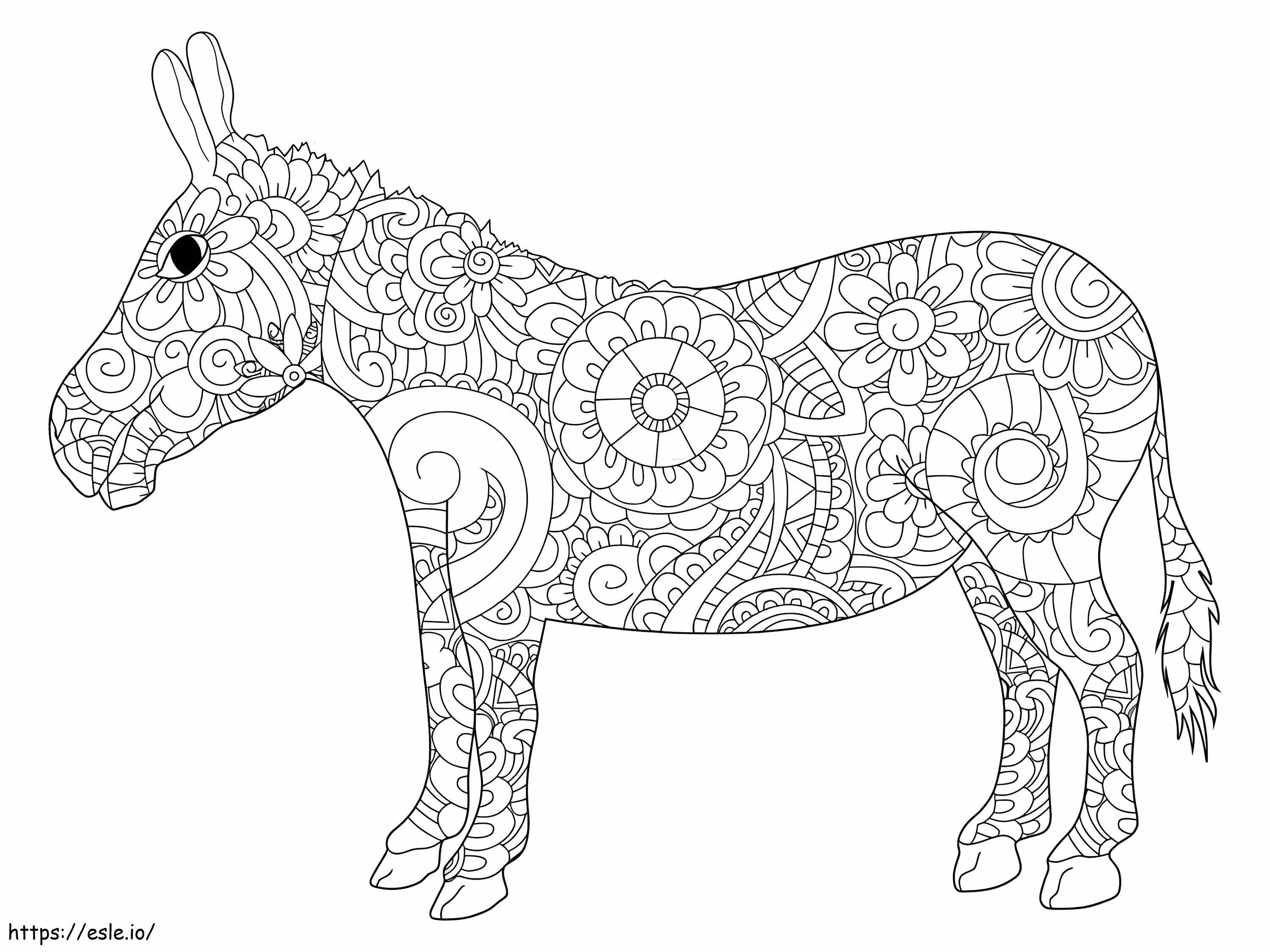 Donkey Mandala coloring page
