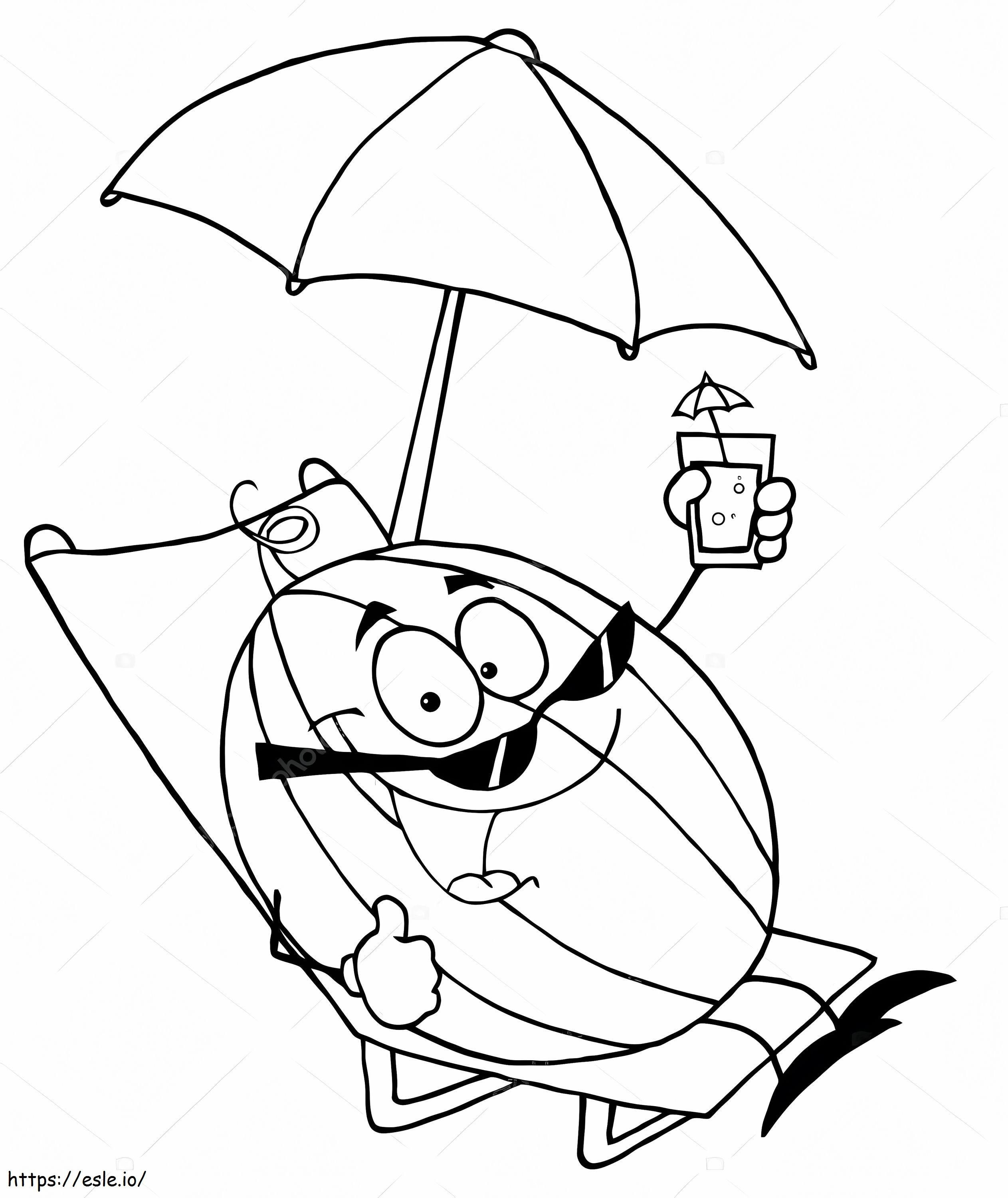 Depositphotos 61064939 Stock Illustration Watermelon Cartoon Character coloring page