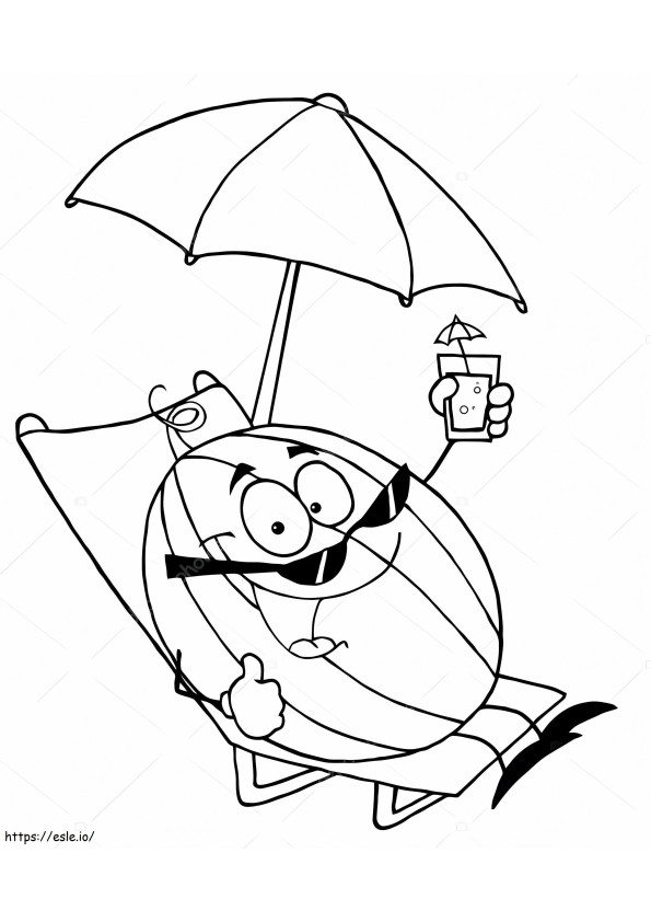 Depositphotos 61064939 Stock Illustration Watermelon Cartoon Character coloring page