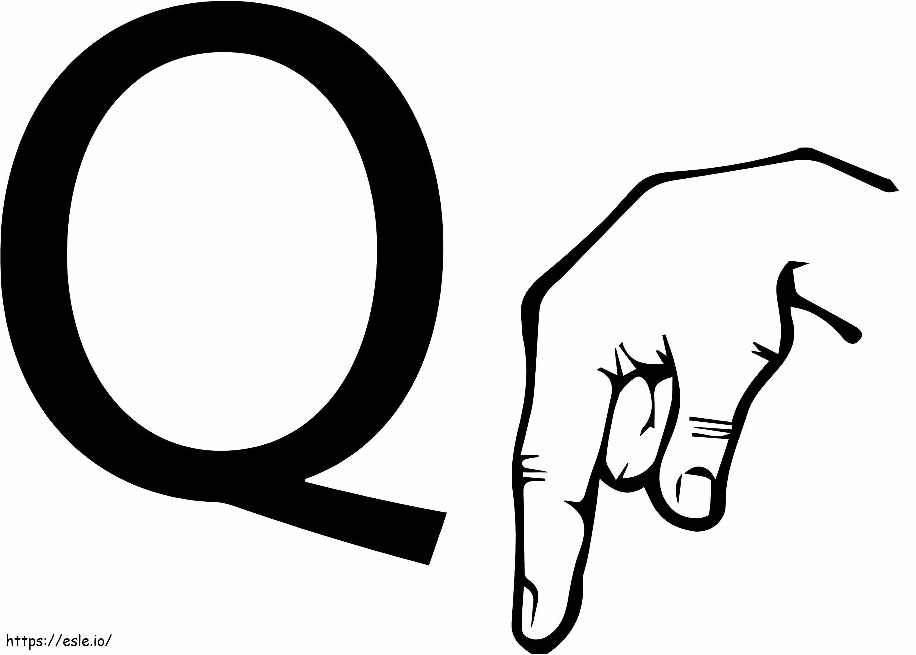 Buchstabe Q Hand ausmalbilder